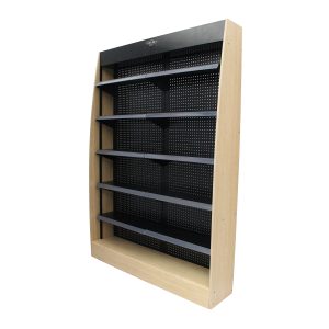 GONDOLA LATERAL SIN PUERTAS 150cm NEGRO Y MAPLE
